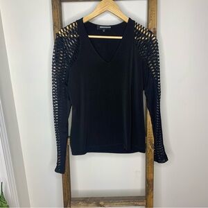 Anatomie Cutout Sleeve V-Neck Blouse